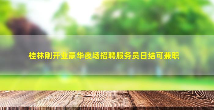 桂林刚开业豪华夜场招聘服务员日结可兼职